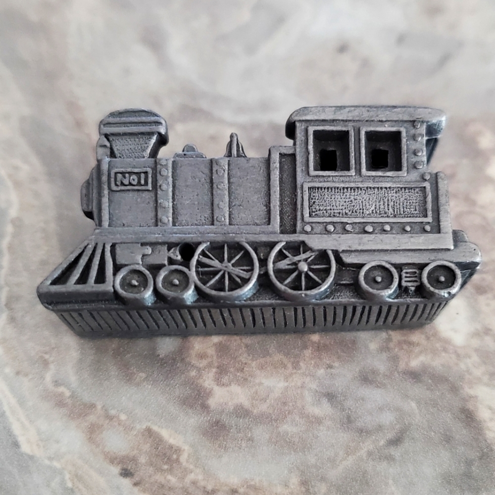 Vintage Torino Pewter Jewelry Train set, brooch/pin, earrings, necklace